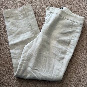 J. Crew Women’s Kate Linen cream Chinos size 6